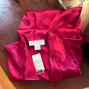 Vintage Petite Sophisticate Vibrant Red Satin pajamas